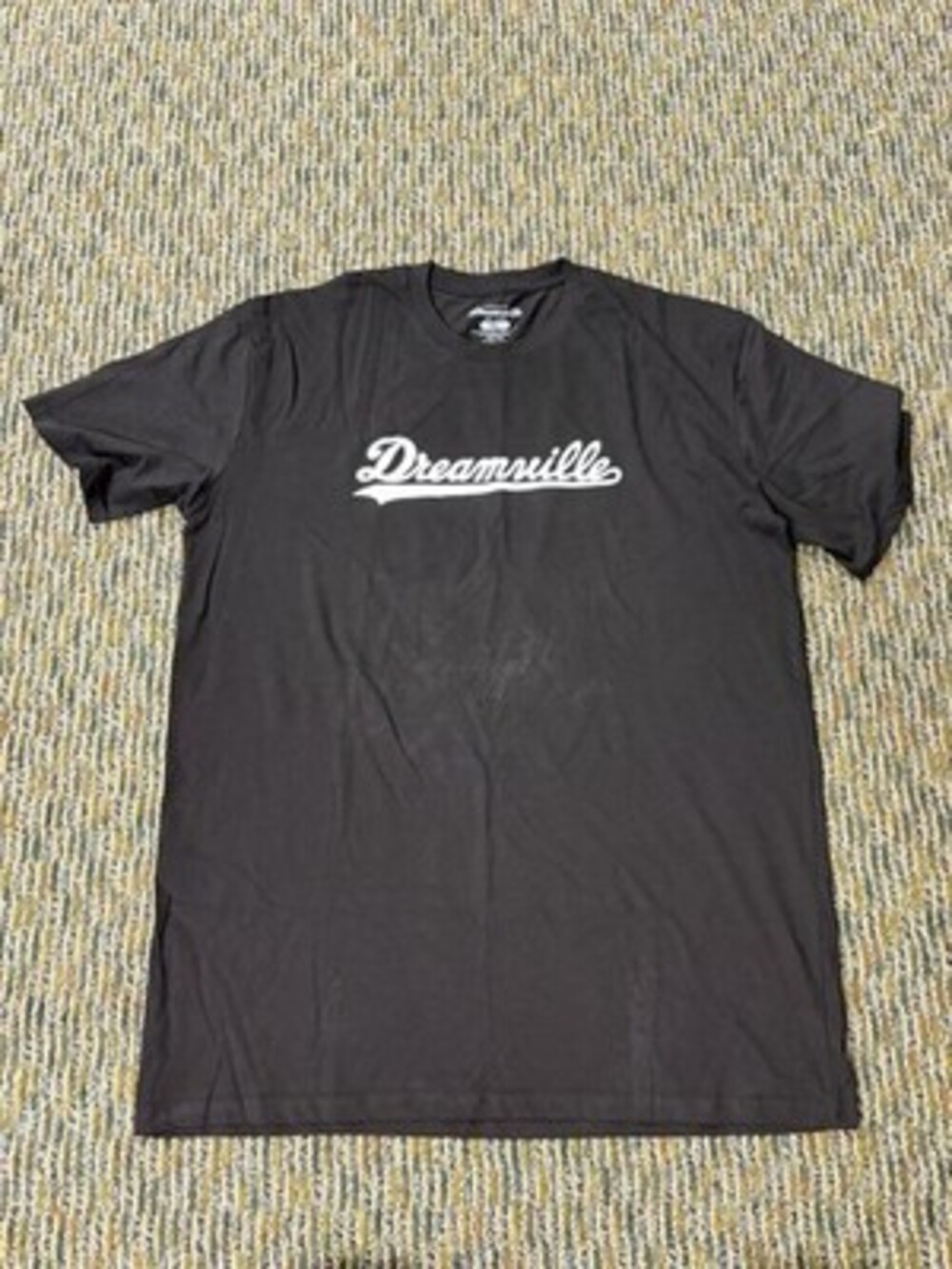 Dreamville Spell out Script T Shirt Black White Short Sleeve Hip Hop J Cole